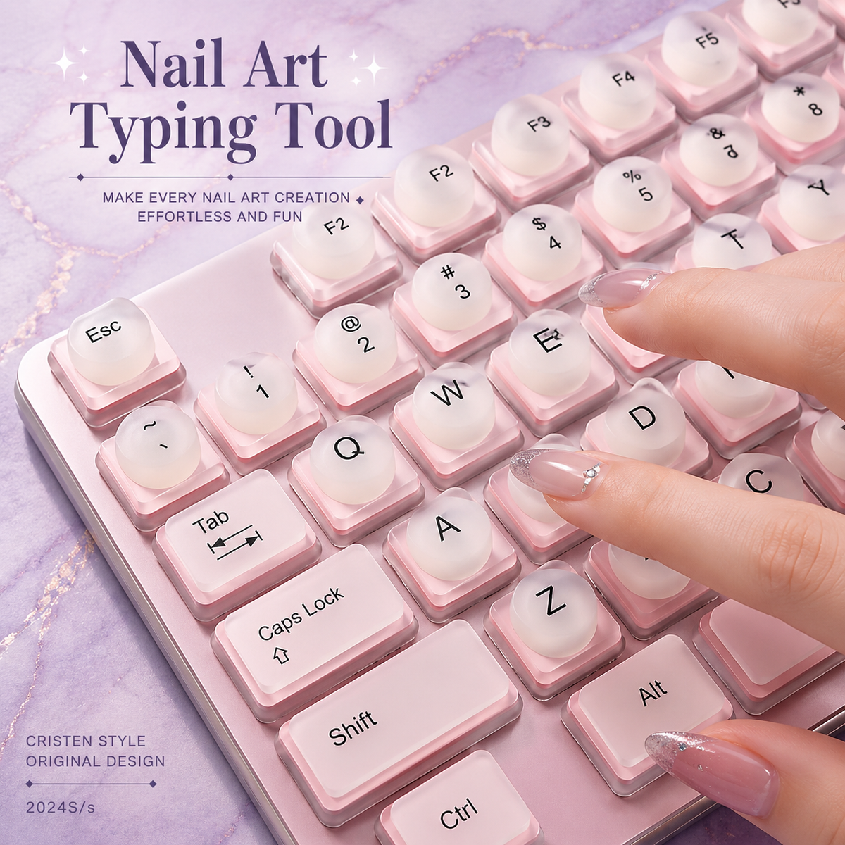 Long Nail Typing Protectors & Fingertip Caps | Raised Keyboard Stickers