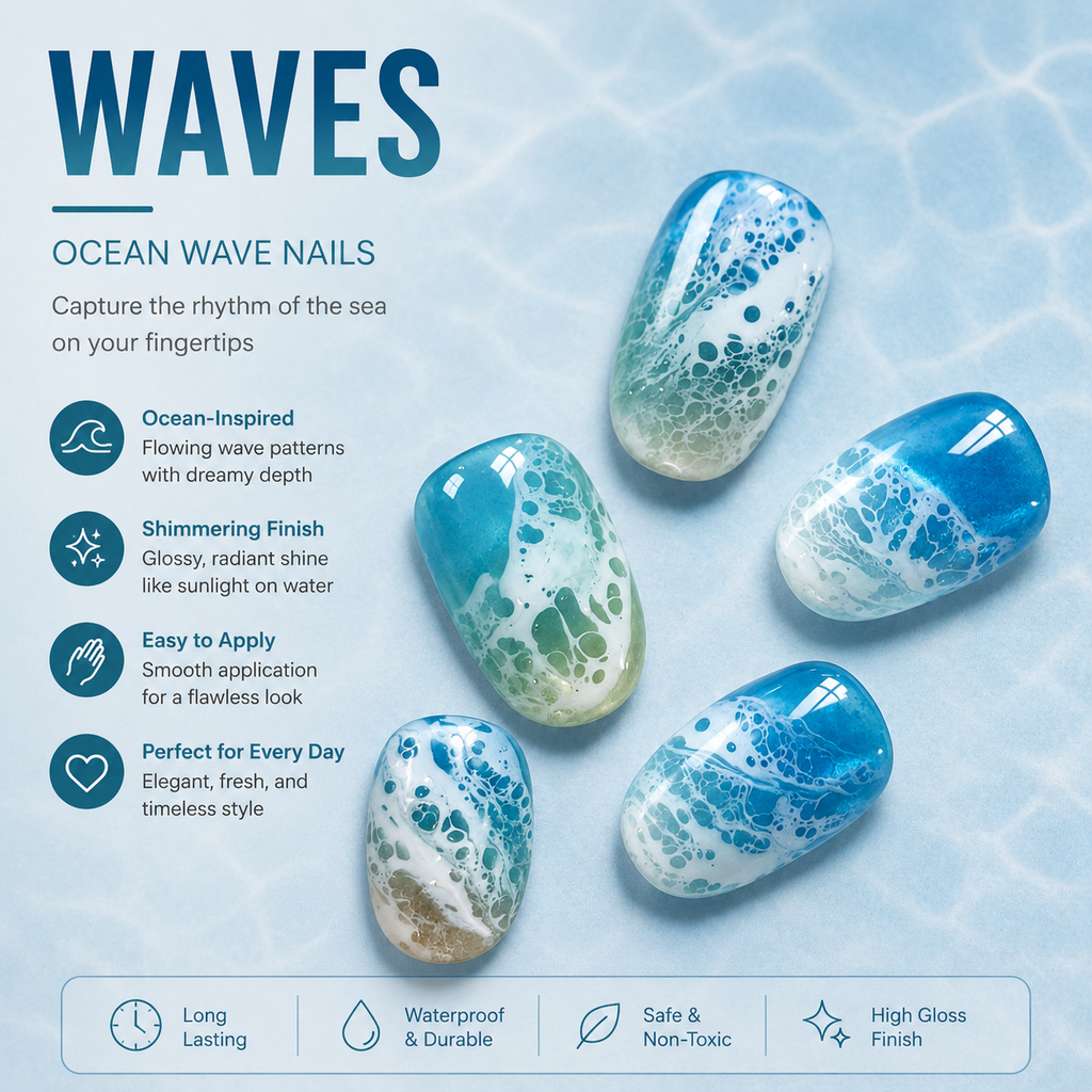 White Wave Marble Gel Polish | Cosmic Swirl Collection