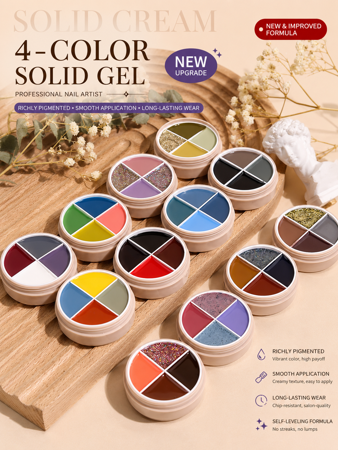 🪐✨ Orbit Series | 4-Color Gel Paint Palette ✨🪐