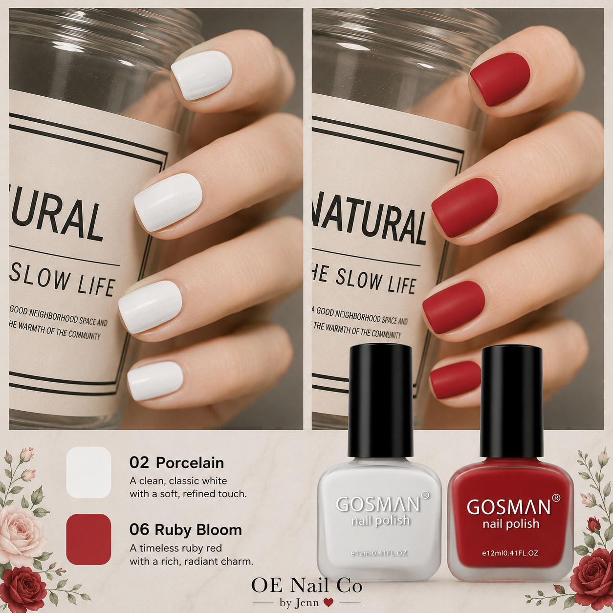 Matte Nail Polish Duo Set | 22 Color Combinations with Primer & Matte Top Coat