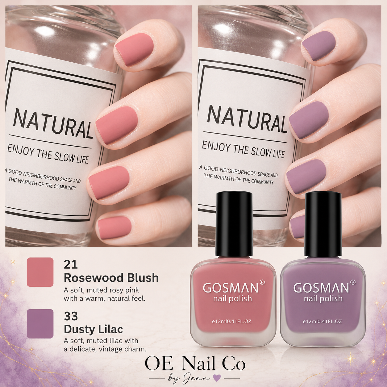Matte Nail Polish Duo Set | 22 Color Combinations with Primer & Matte Top Coat