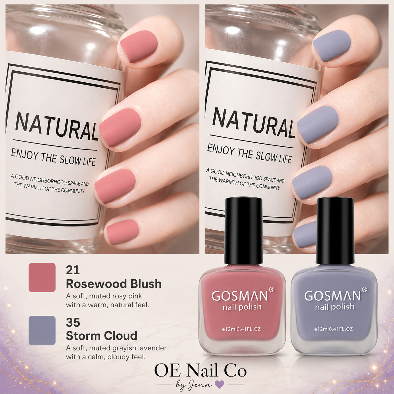 Matte Nail Polish Duo Set | 22 Color Combinations with Primer & Matte Top Coat