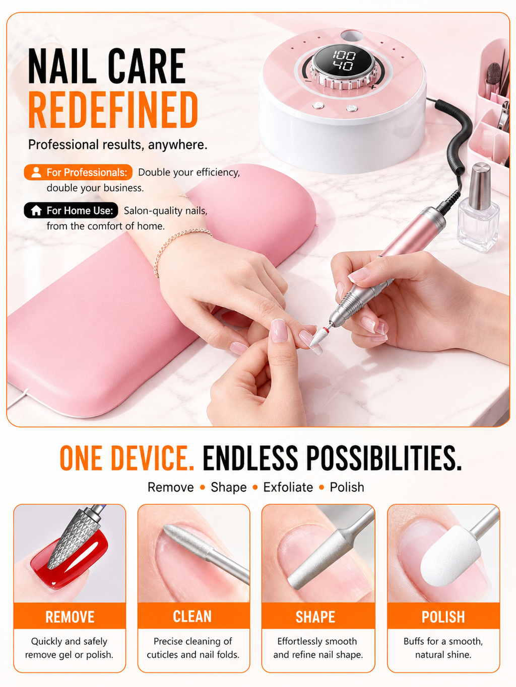 Iron Fine Nail Drill | Zero Heat, Zero Vibration, Zero Compromise