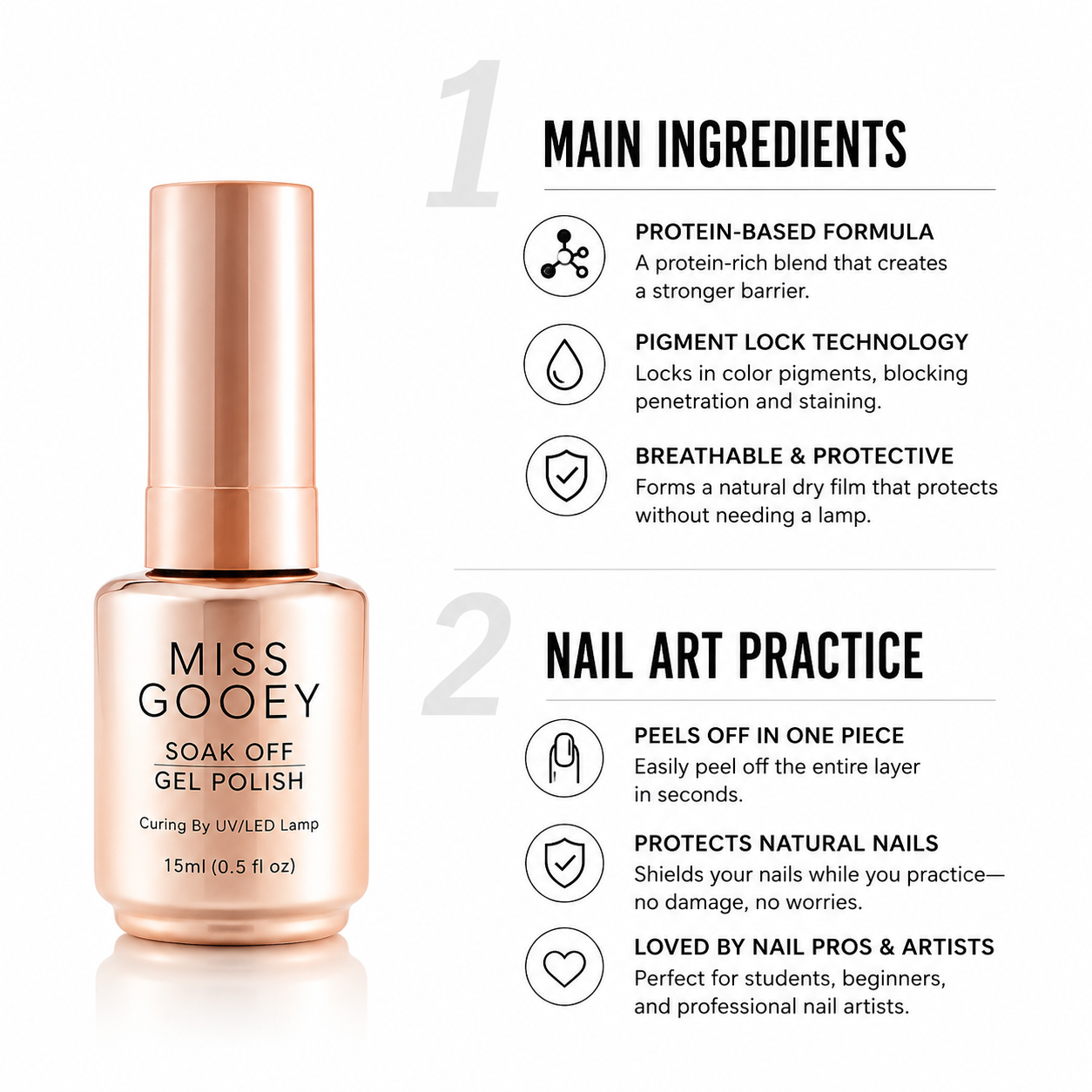 Damage-Free Peel Off Gel or Air Dry Base Coat for Nail Art Practice