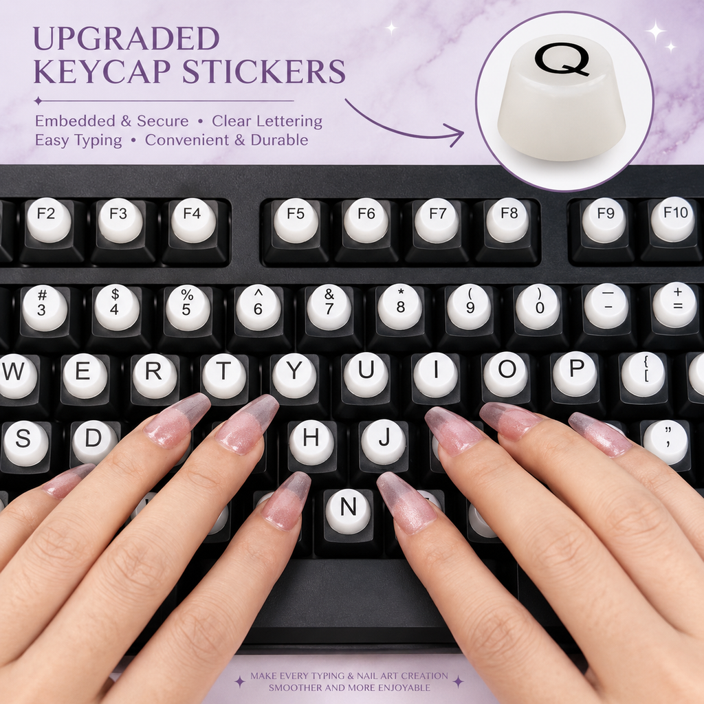 Long Nail Typing Protectors & Fingertip Caps | Raised Keyboard Stickers