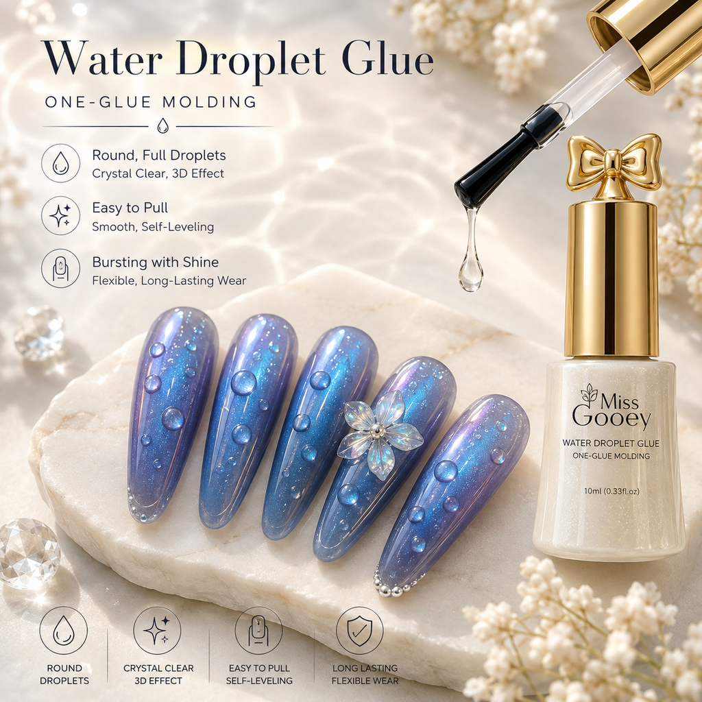 Clear Waterdrop 3D Sealing Gel Polish | Crystal-Clear Dimensional Texture Layer