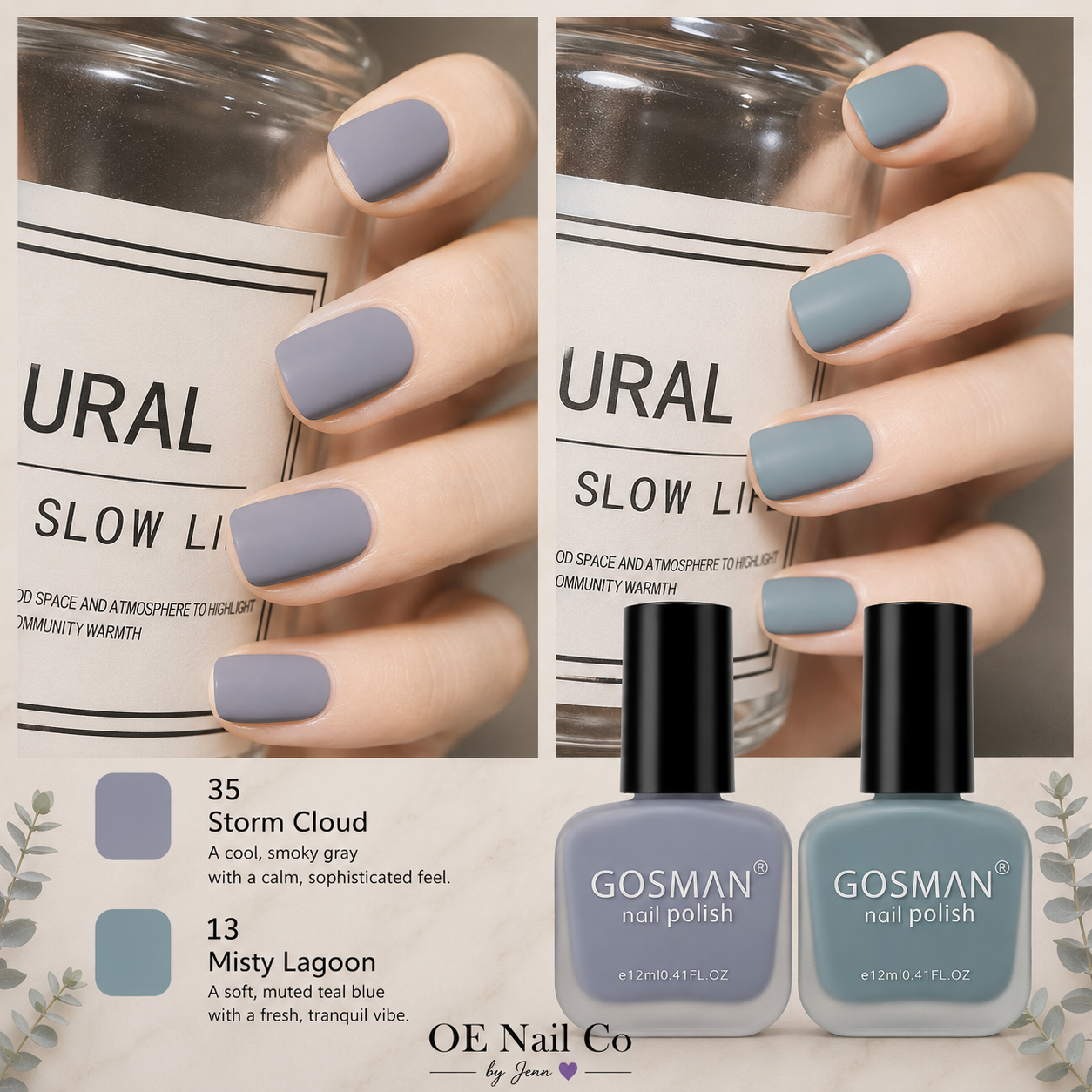 Matte Nail Polish Duo Set | 22 Color Combinations with Primer & Matte Top Coat