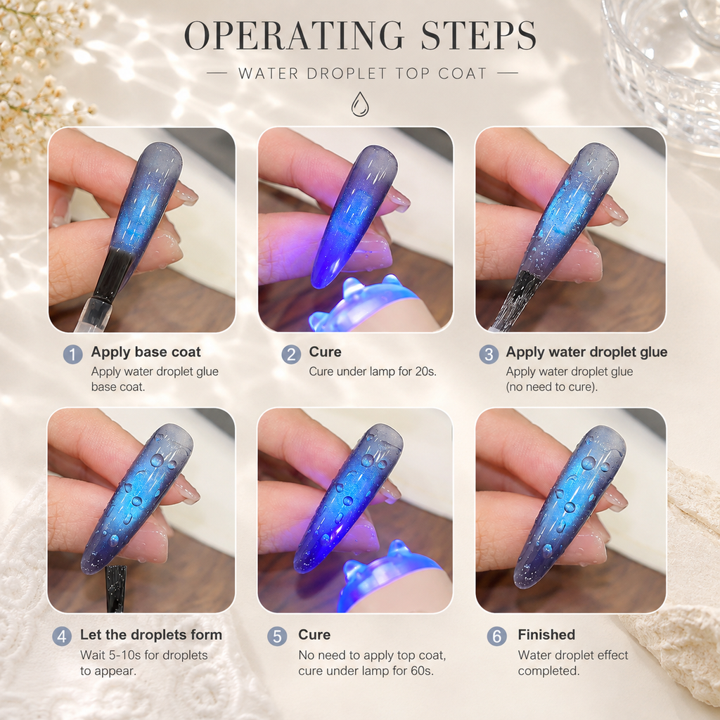 Clear Waterdrop 3D Sealing Gel Polish | Crystal-Clear Dimensional Texture Layer