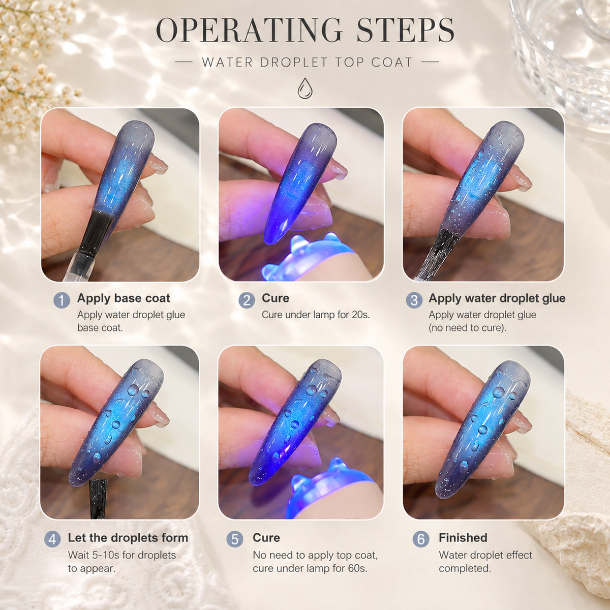 Clear Waterdrop 3D Sealing Gel Polish | Crystal-Clear Dimensional Texture Layer
