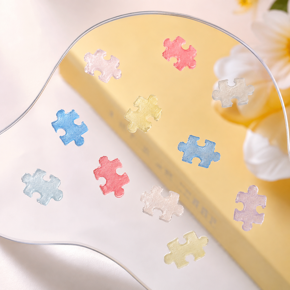 Mini Puzzle Piece Nail Charms | DIY Nail Art Beads (50 pcs)