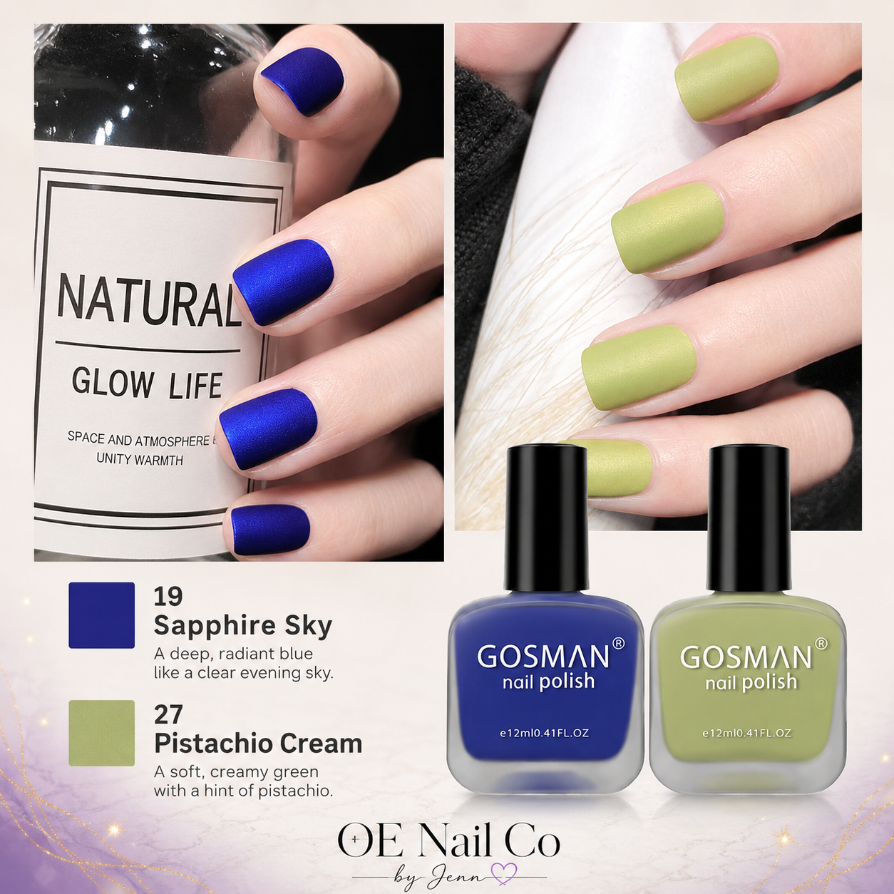 Matte Nail Polish Duo Set | 22 Color Combinations with Primer & Matte Top Coat