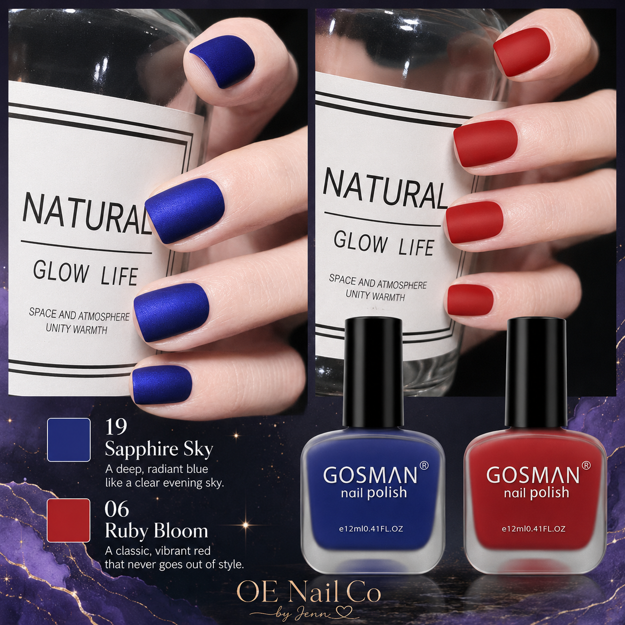 Matte Nail Polish Duo Set | 22 Color Combinations with Primer & Matte Top Coat