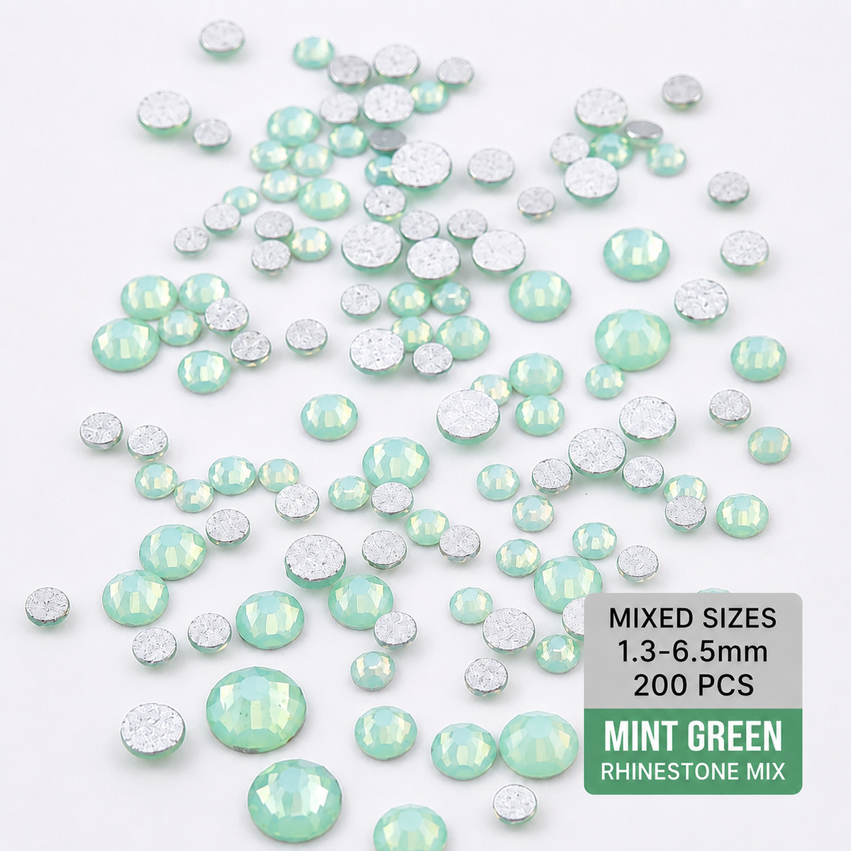 Flat-Back Rhinestone Nail Art Kit (Mixed Sizes 1.3–6.5mm)