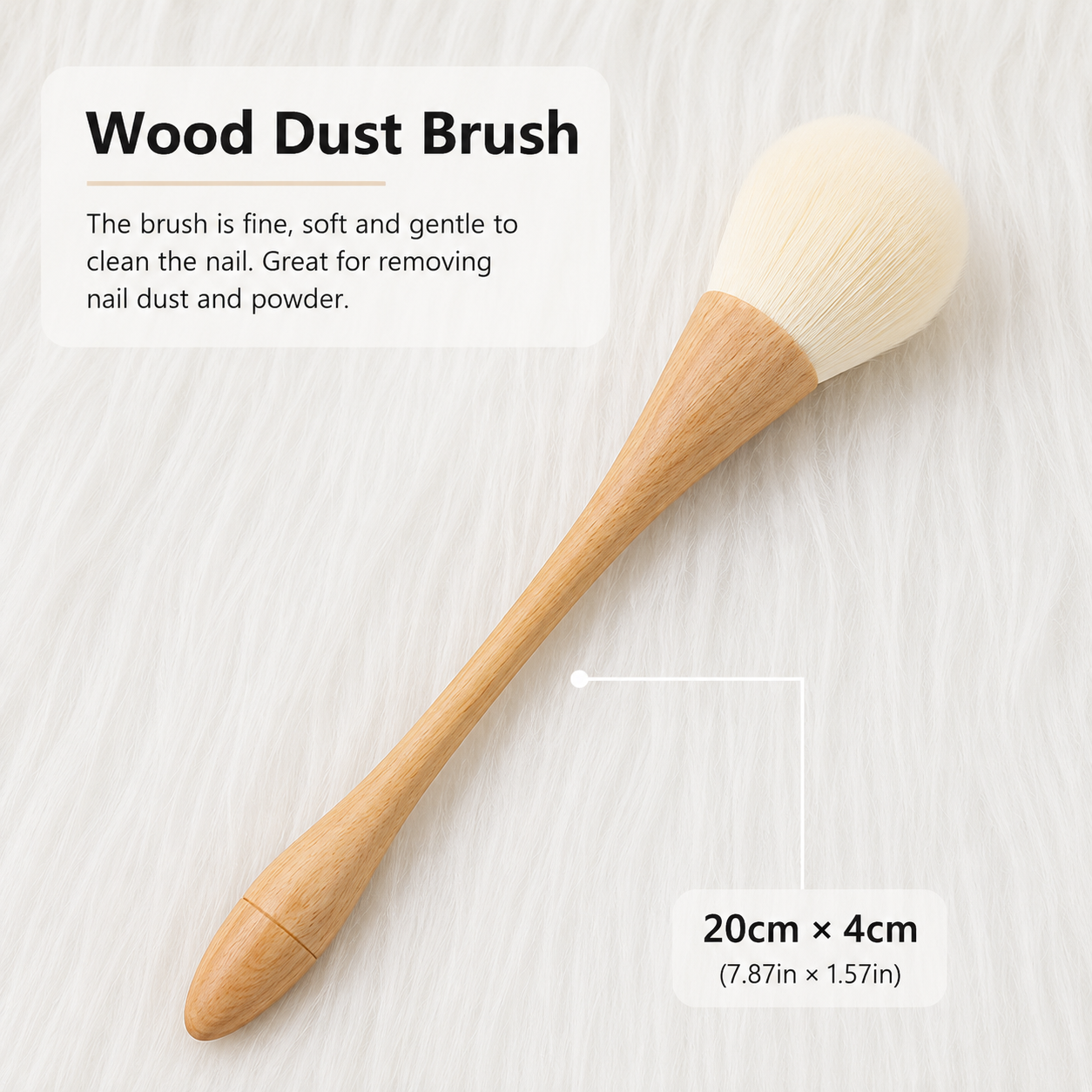 Professional Small Waist Nail Cleansing Brush | Soft Bristle Dust Remover & Makeup Powder Brush