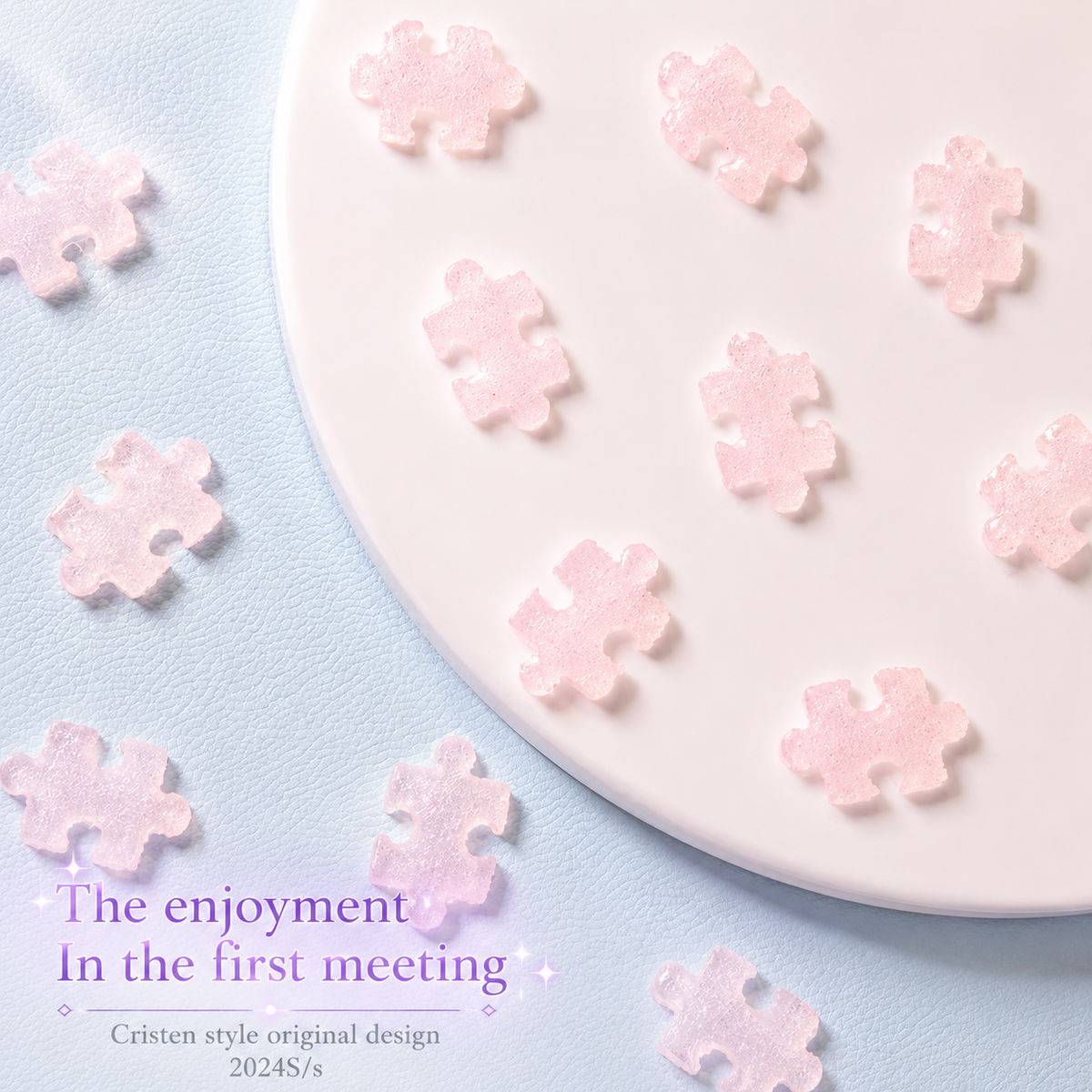 Mini Puzzle Piece Nail Charms | DIY Nail Art Beads (50 pcs)
