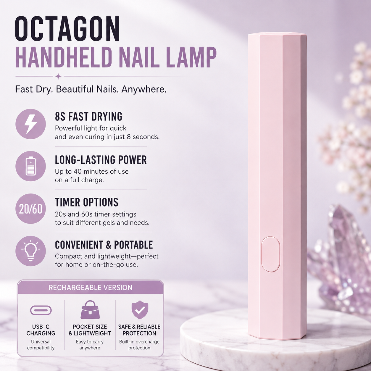Handheld Mini UV/LED Nail Lamp | Portable Gel Curing Light