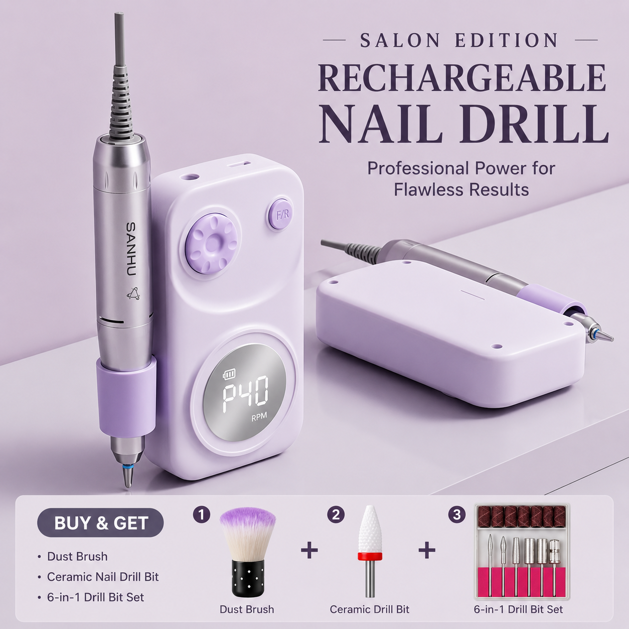 Nebula Nail Drill | Whisper-Quiet Power for Home & Salon