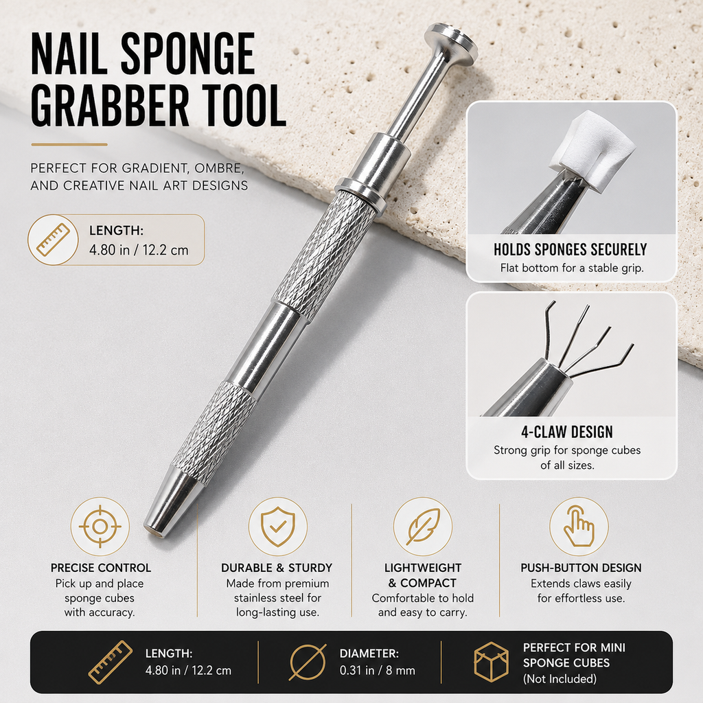 Professional Nail Art Gradient Sponge Grabber | Mini Blender Clip for Flawless Color Fades