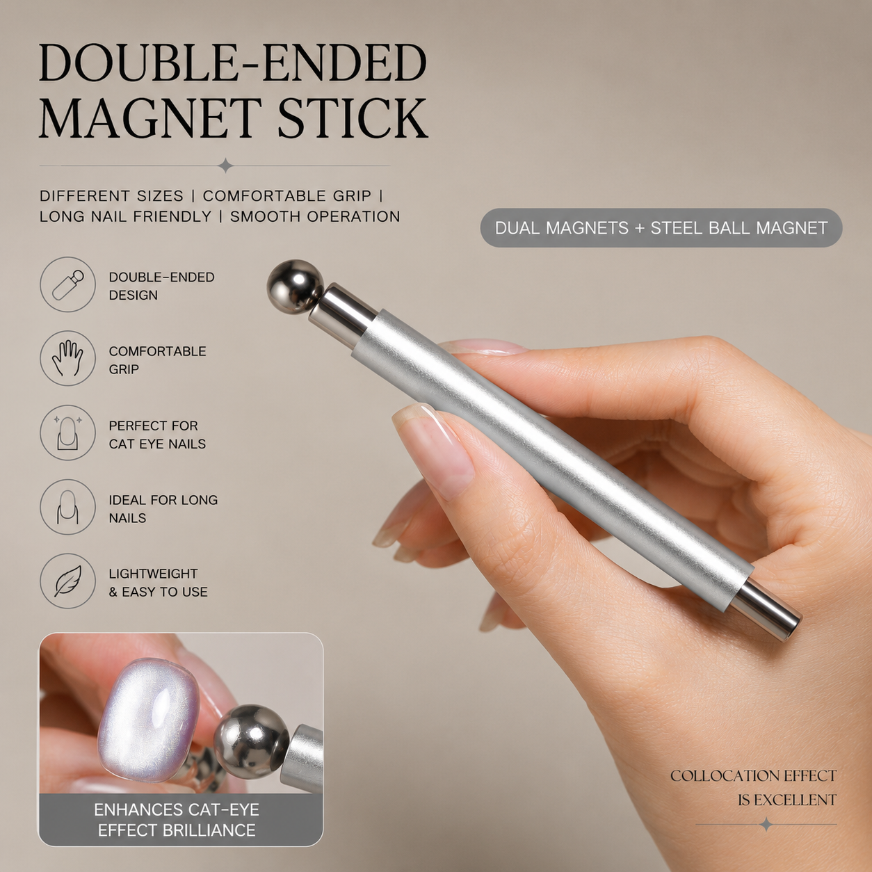 Fairy Stick Magnet Wand | Double-Head Cat's Eye Tool