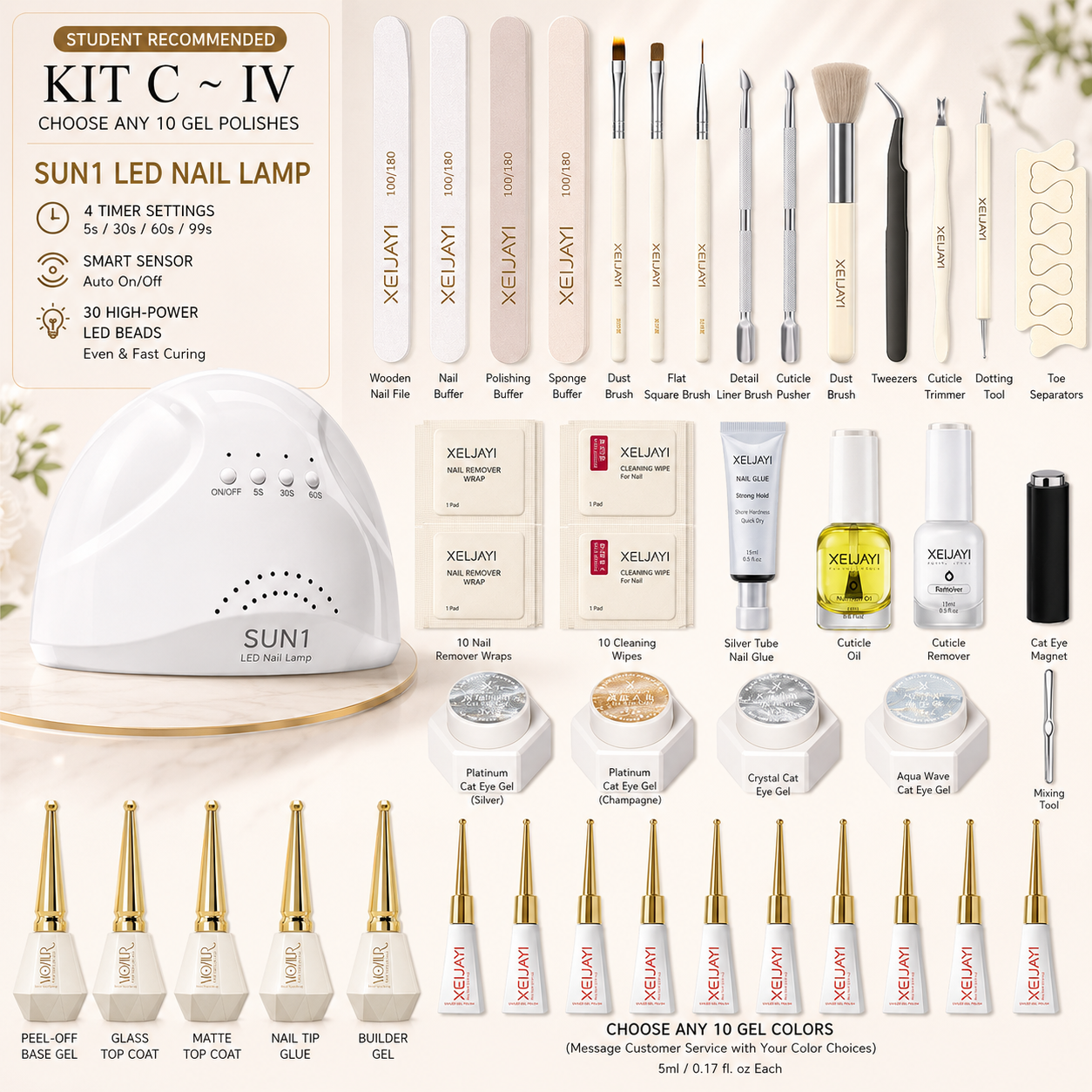 Nail Starter Kit with LED Lamp | Choose Your Light & Colors