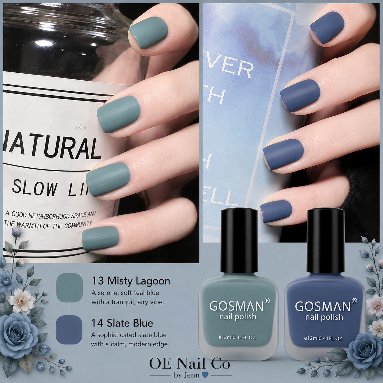 Matte Nail Polish Duo Set | 22 Color Combinations with Primer & Matte Top Coat