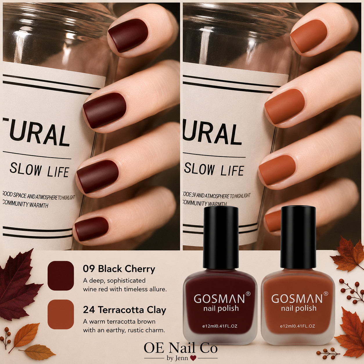 Matte Nail Polish Duo Set | 22 Color Combinations with Primer & Matte Top Coat