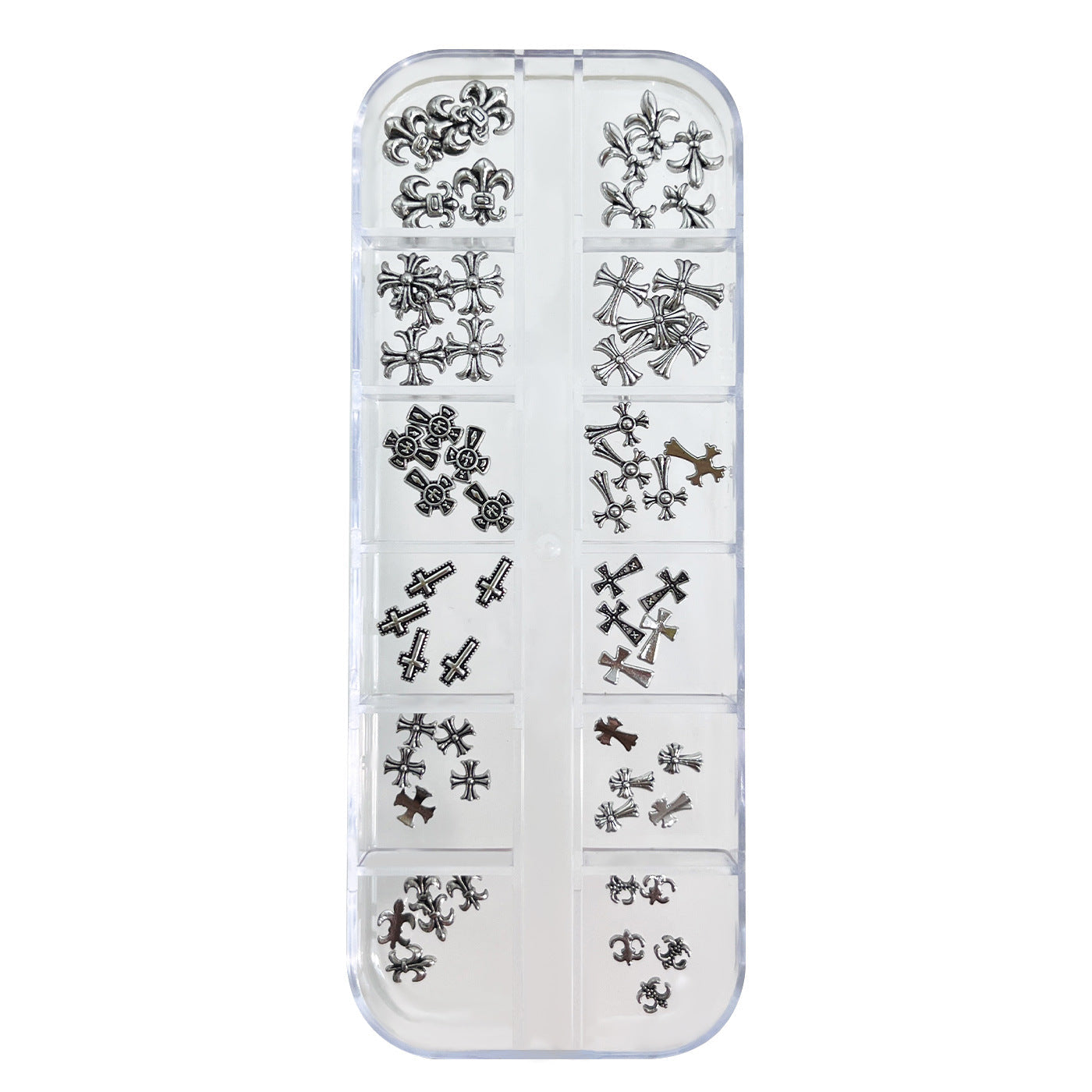 Punk Metal Rivet Nail Charms | 12-Compartment Set