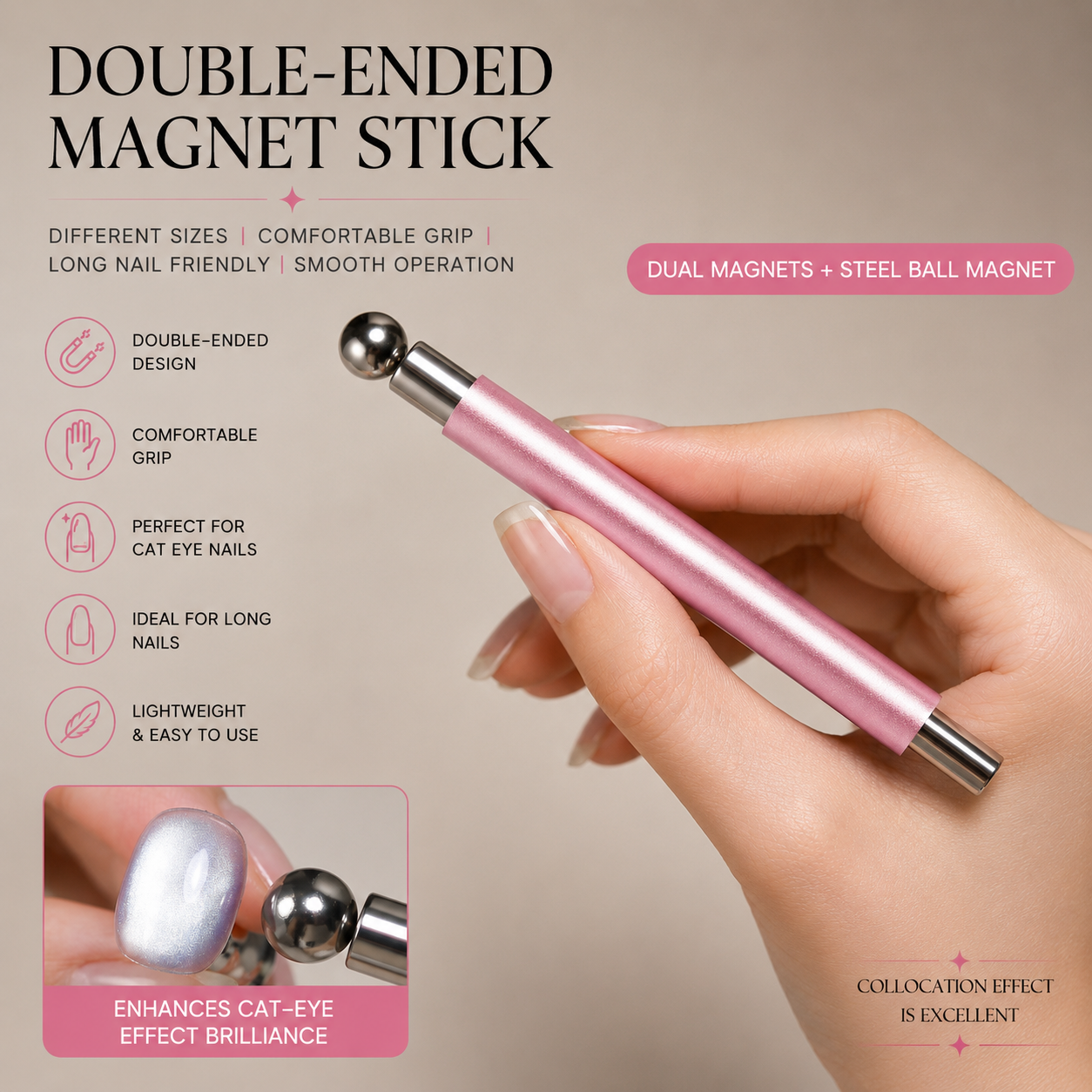 Fairy Stick Magnet Wand | Double-Head Cat's Eye Tool