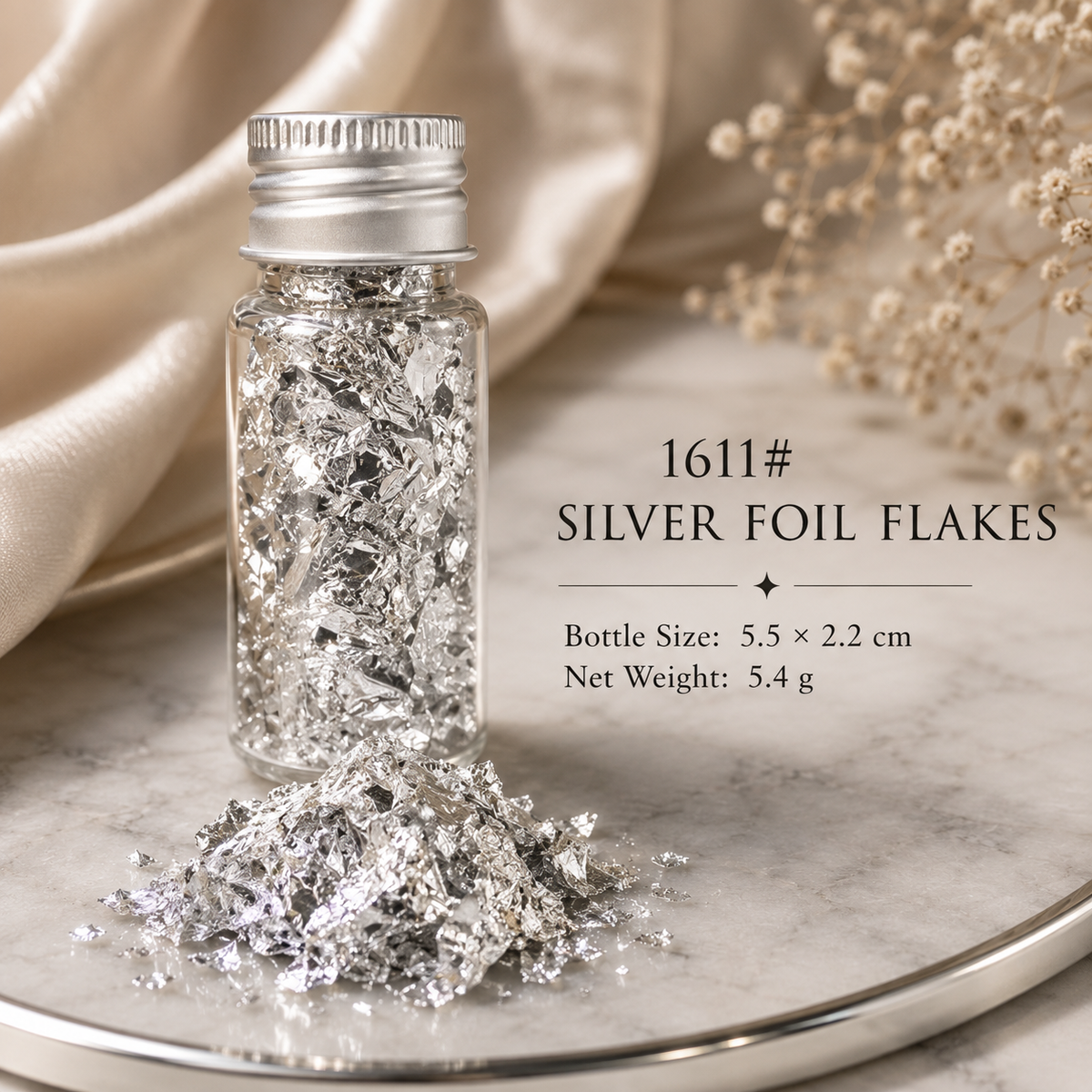 Elements Metallic Nail Foil Flakes | Gold, Silver & Rose Gold