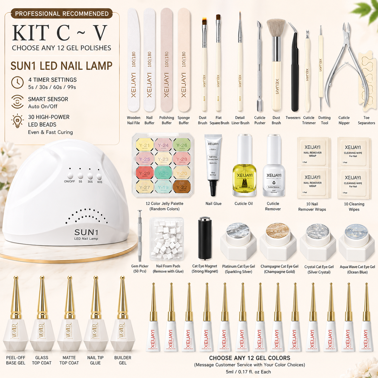 Nail Starter Kit with LED Lamp | Choose Your Light & Colors
