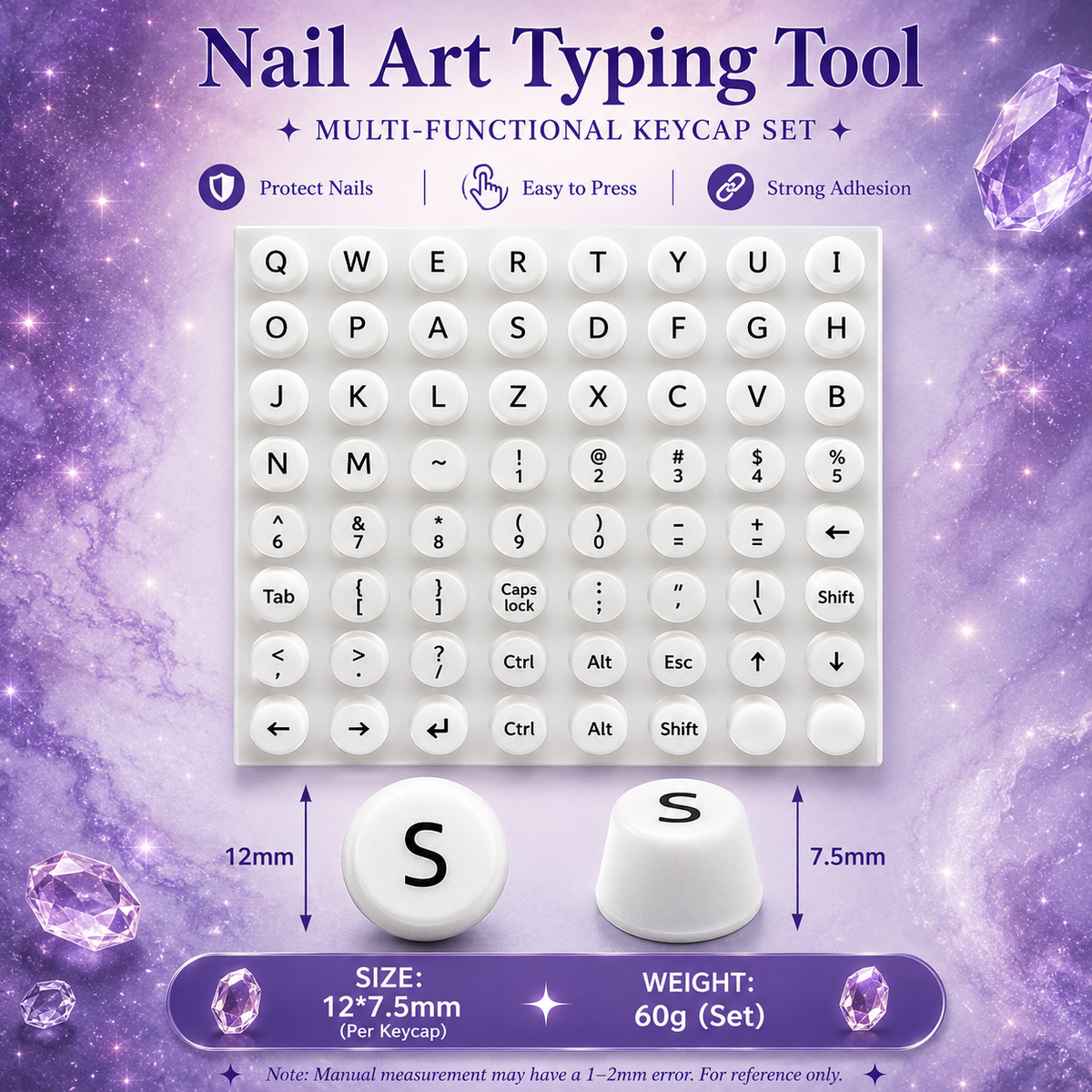 Long Nail Typing Protectors & Fingertip Caps | Raised Keyboard Stickers
