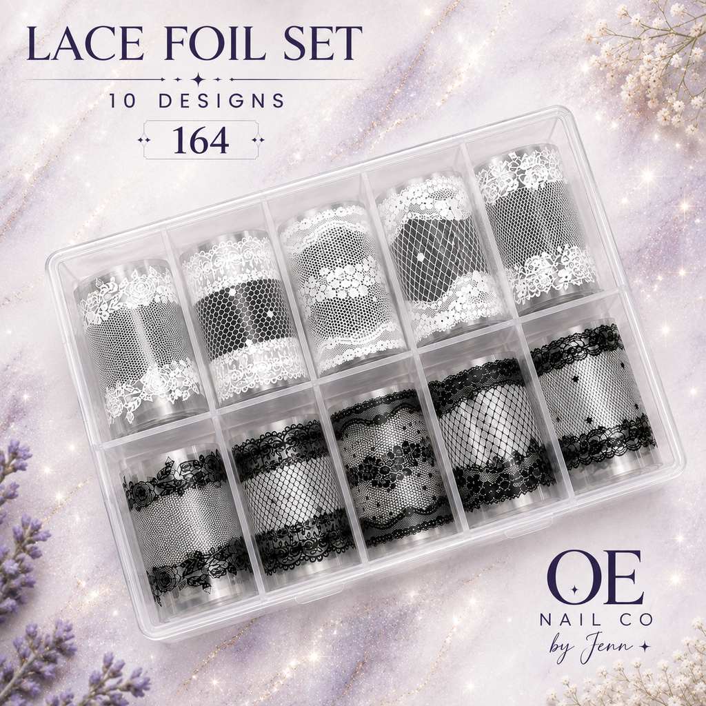 Black & White Lace Nail Art Transfer Stickers | 166 Mixed Styles