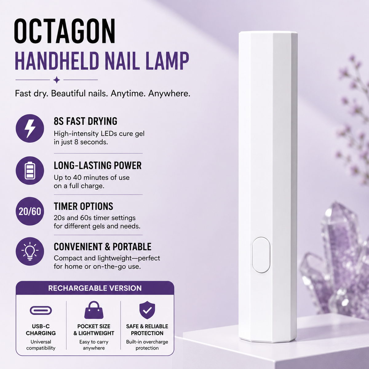 Handheld Mini UV/LED Nail Lamp | Portable Gel Curing Light