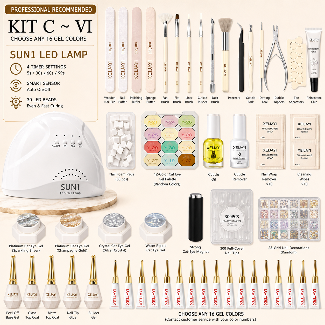 Nail Starter Kit with LED Lamp | Choose Your Light & Colors