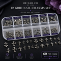 Punk Metal Rivet Nail Charms | 12-Compartment Set