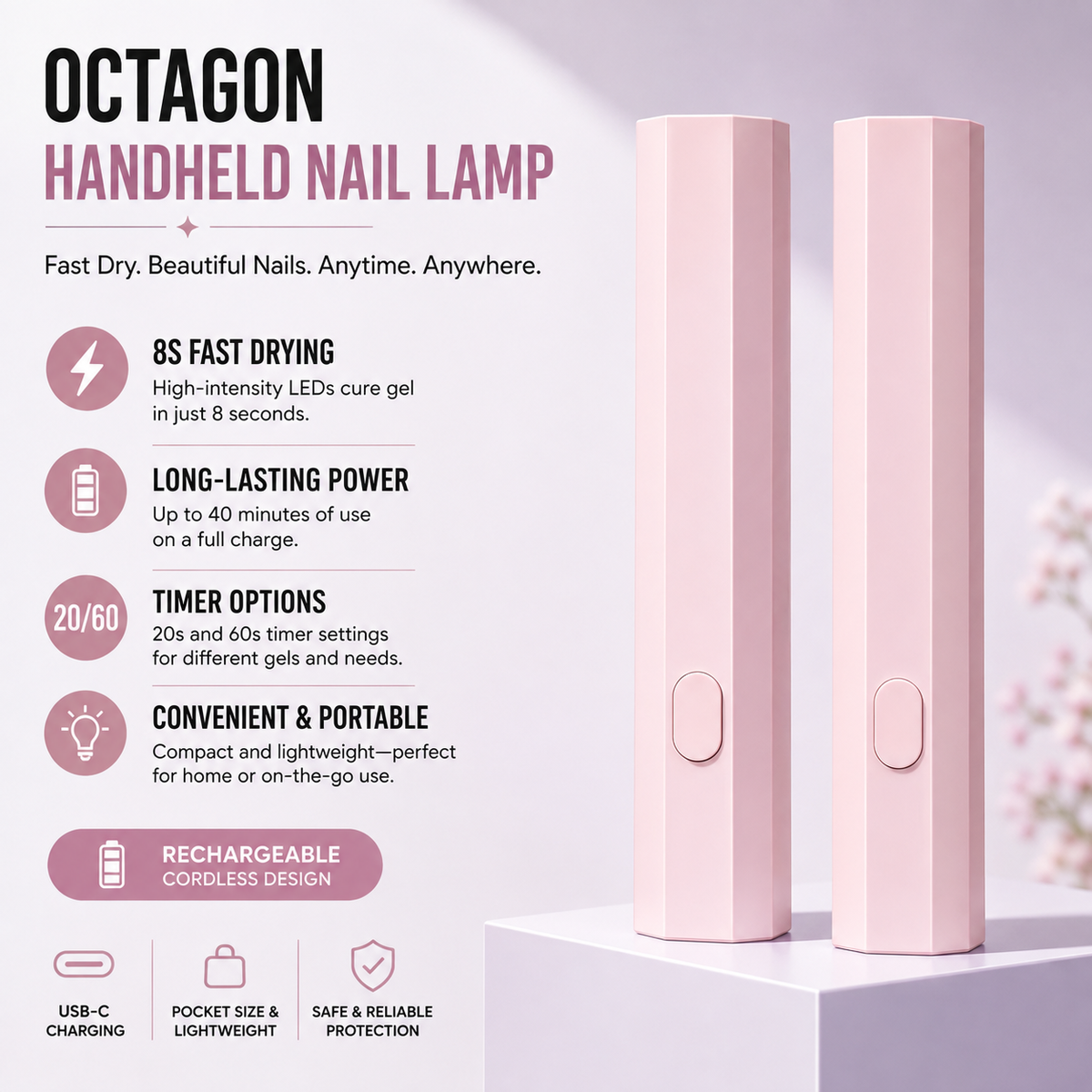 Handheld Mini UV/LED Nail Lamp | Portable Gel Curing Light