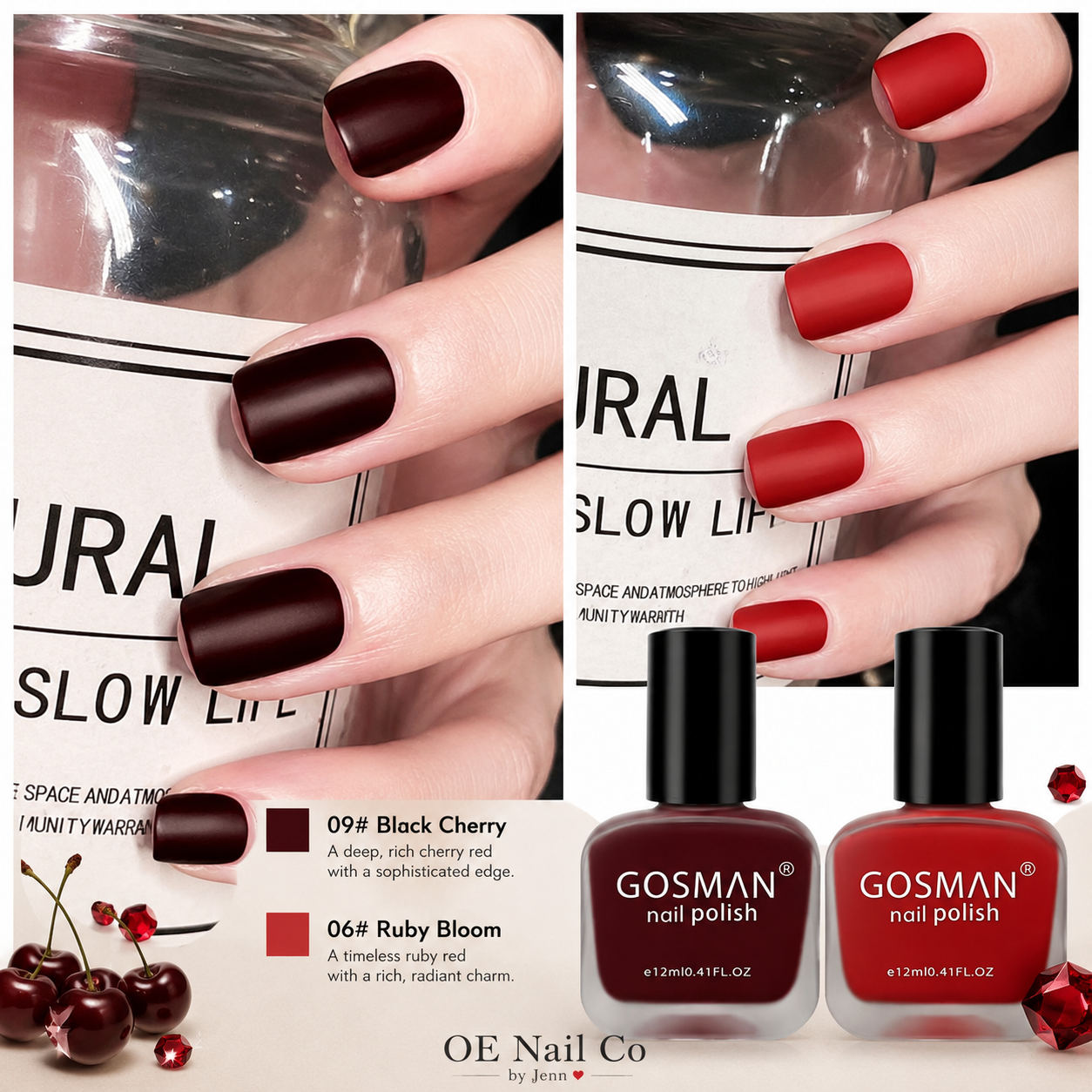 Matte Nail Polish Duo Set | 22 Color Combinations with Primer & Matte Top Coat
