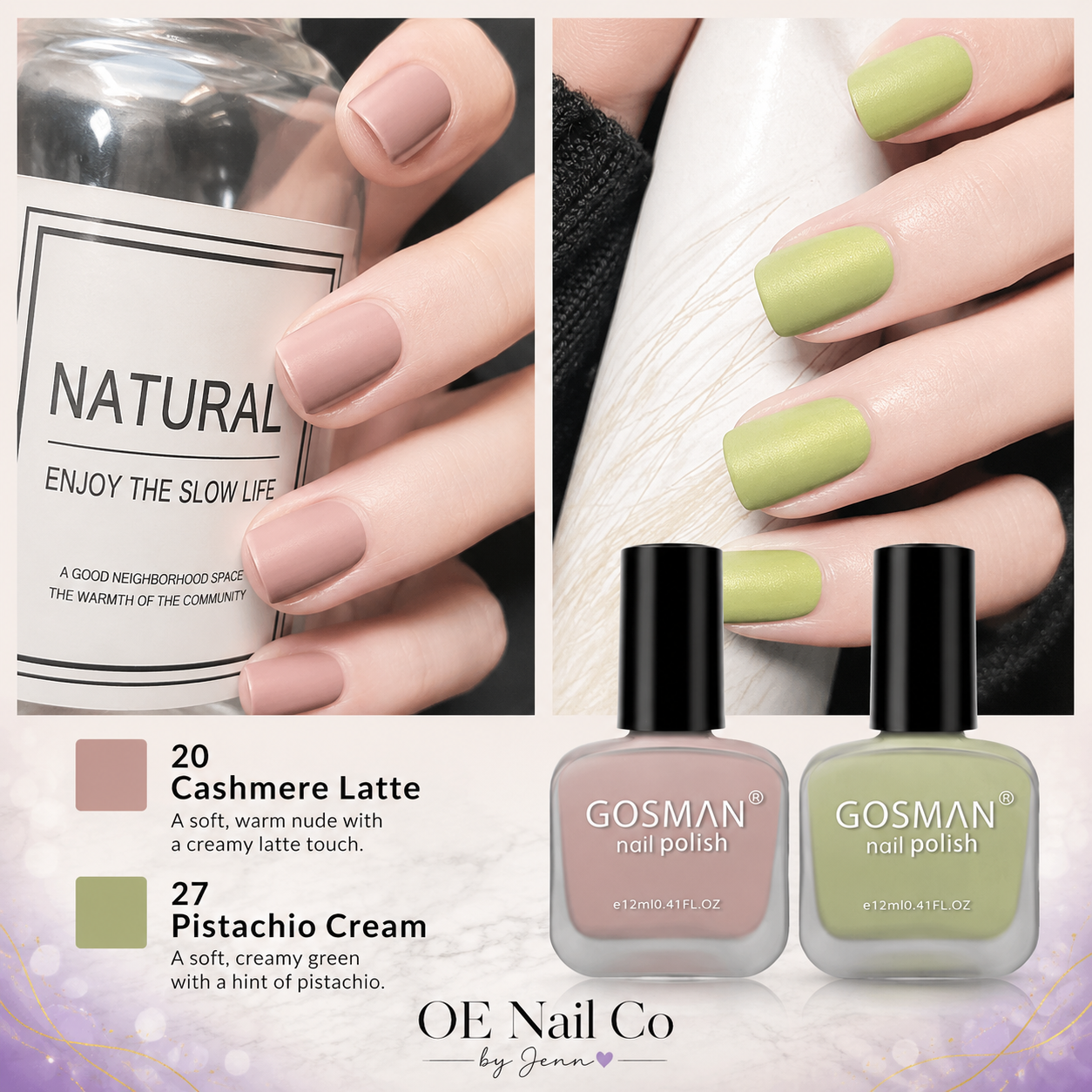 Matte Nail Polish Duo Set | 22 Color Combinations with Primer & Matte Top Coat