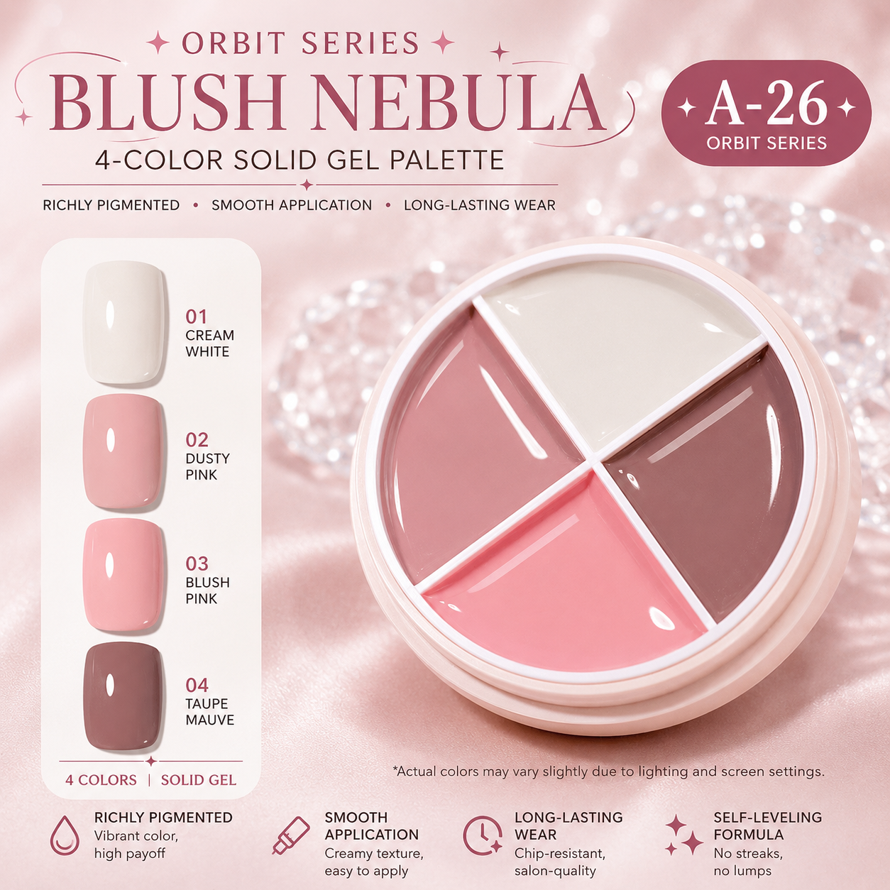 🪐✨ Orbit Series | 4-Color Gel Paint Palette ✨🪐