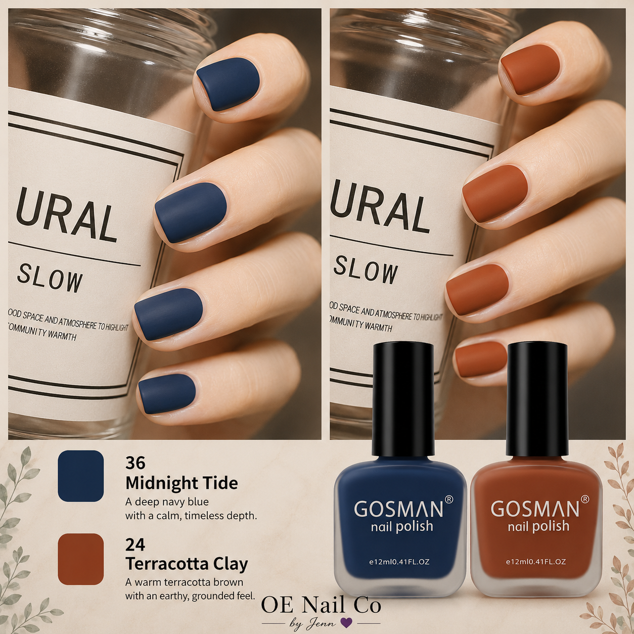Matte Nail Polish Duo Set | 22 Color Combinations with Primer & Matte Top Coat
