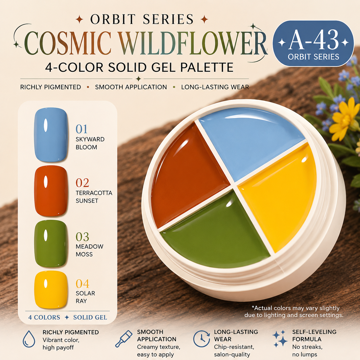 🪐✨ Orbit Series | 4-Color Gel Paint Palette ✨🪐