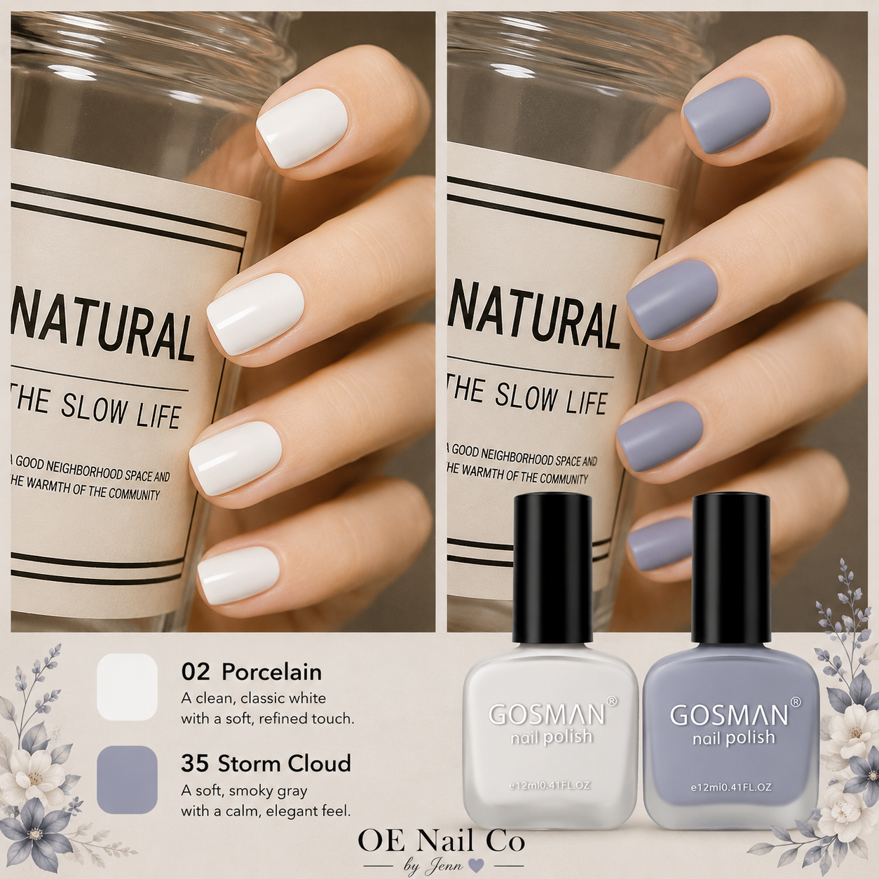 Matte Nail Polish Duo Set | 22 Color Combinations with Primer & Matte Top Coat