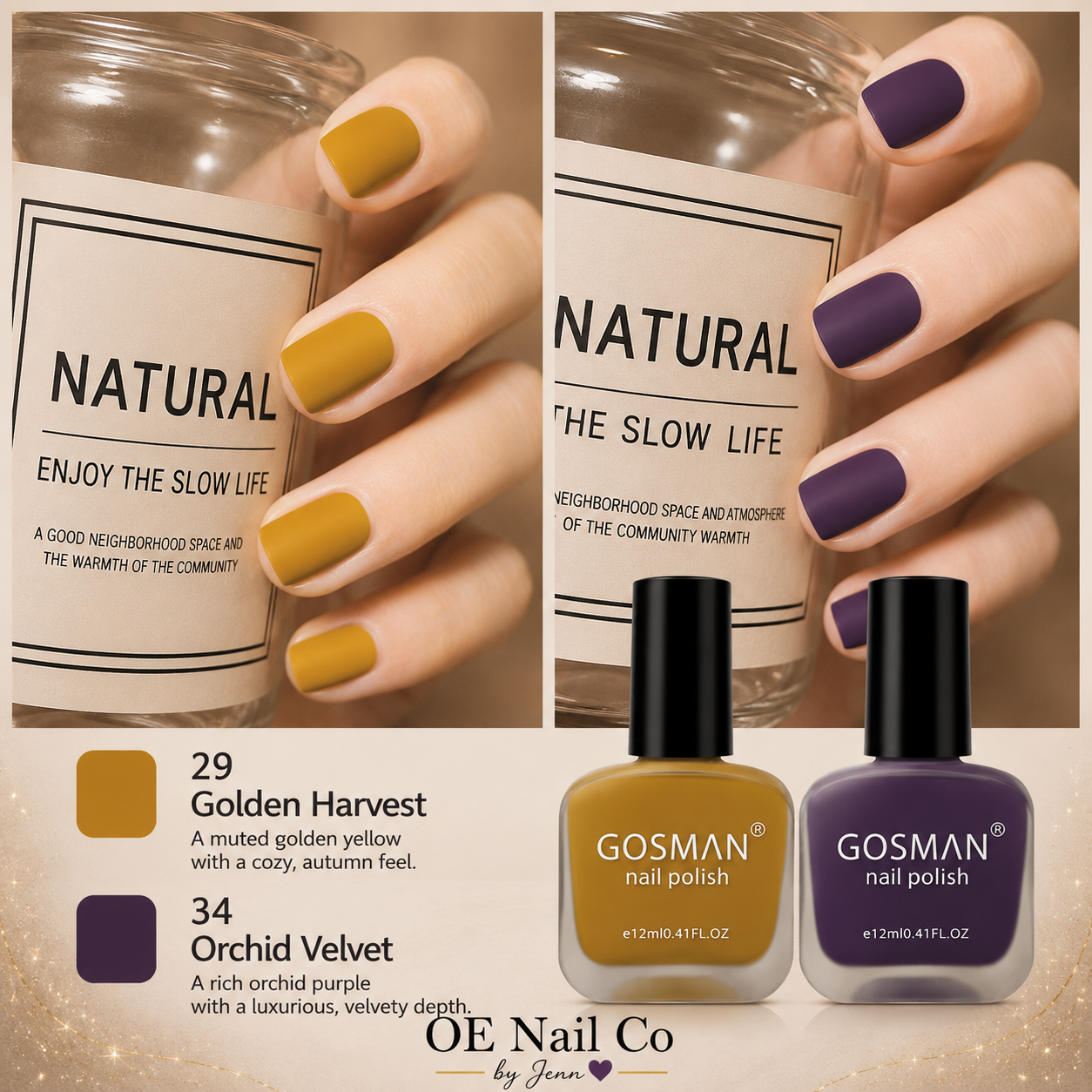 Matte Nail Polish Duo Set | 22 Color Combinations with Primer & Matte Top Coat