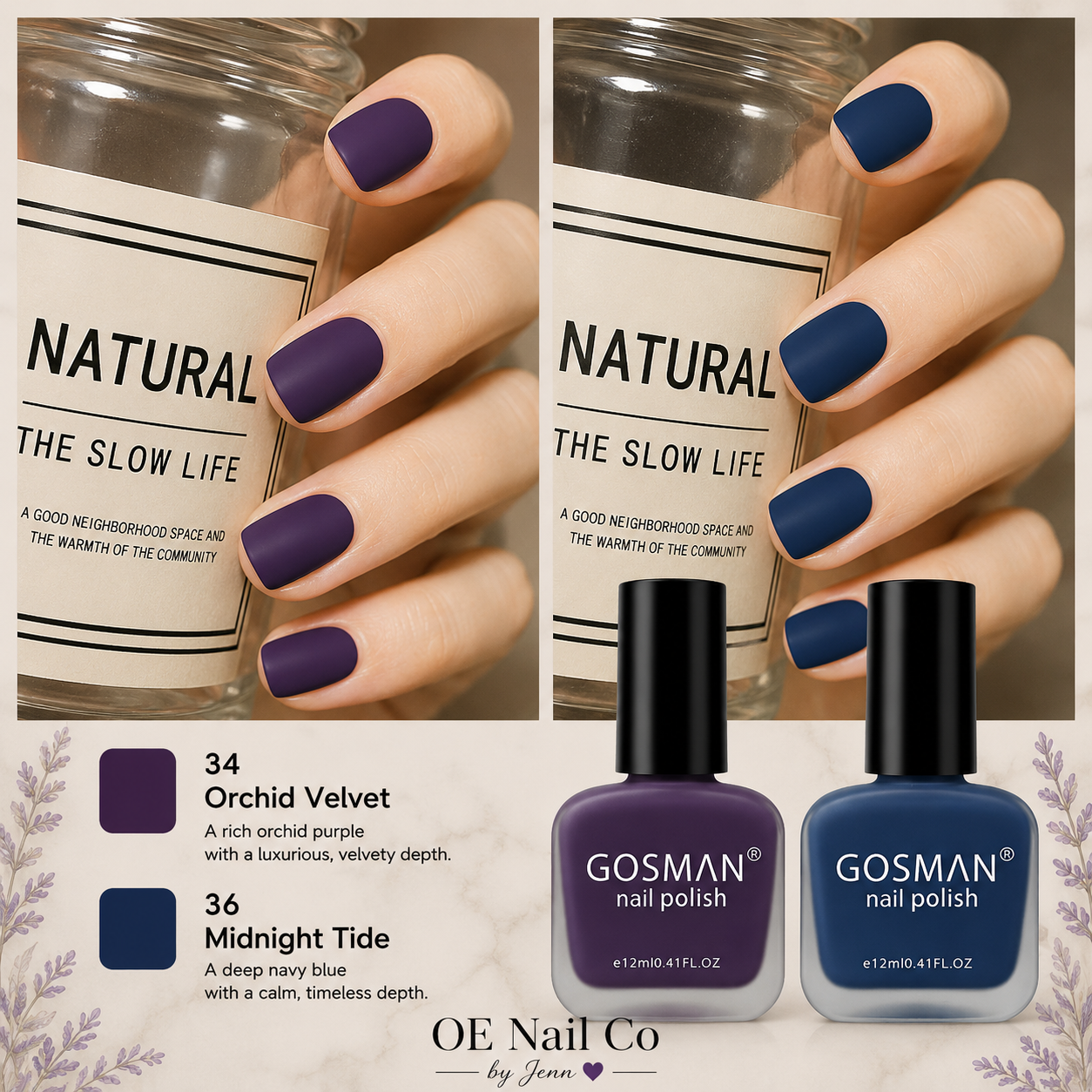 Matte Nail Polish Duo Set | 22 Color Combinations with Primer & Matte Top Coat