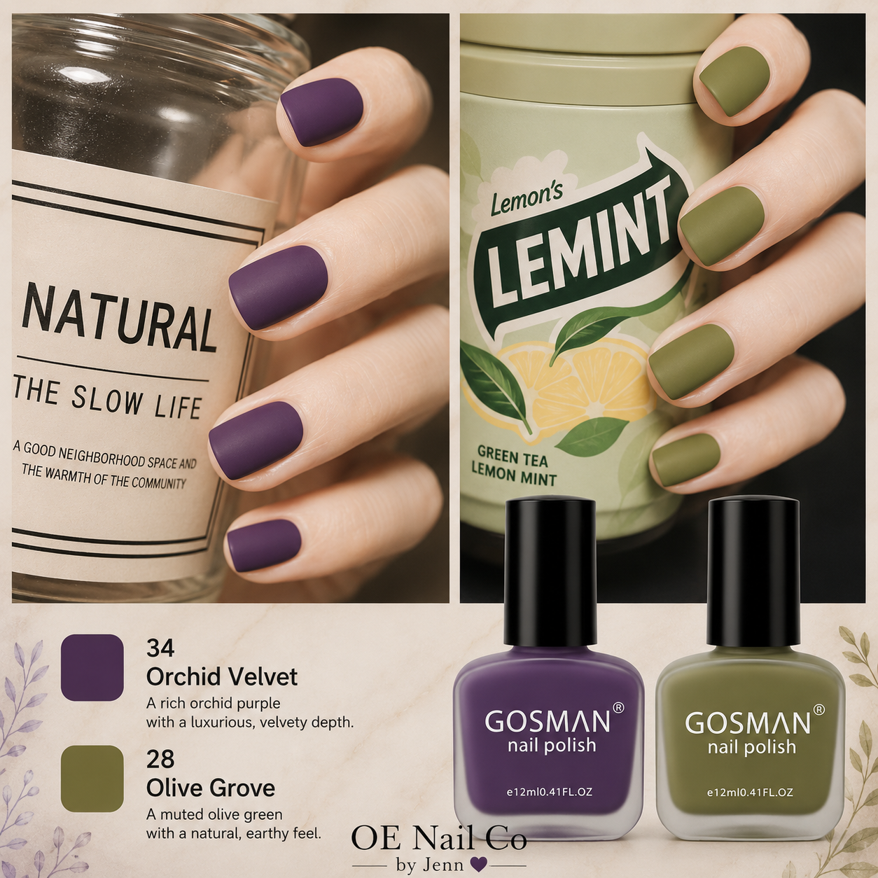 Matte Nail Polish Duo Set | 22 Color Combinations with Primer & Matte Top Coat