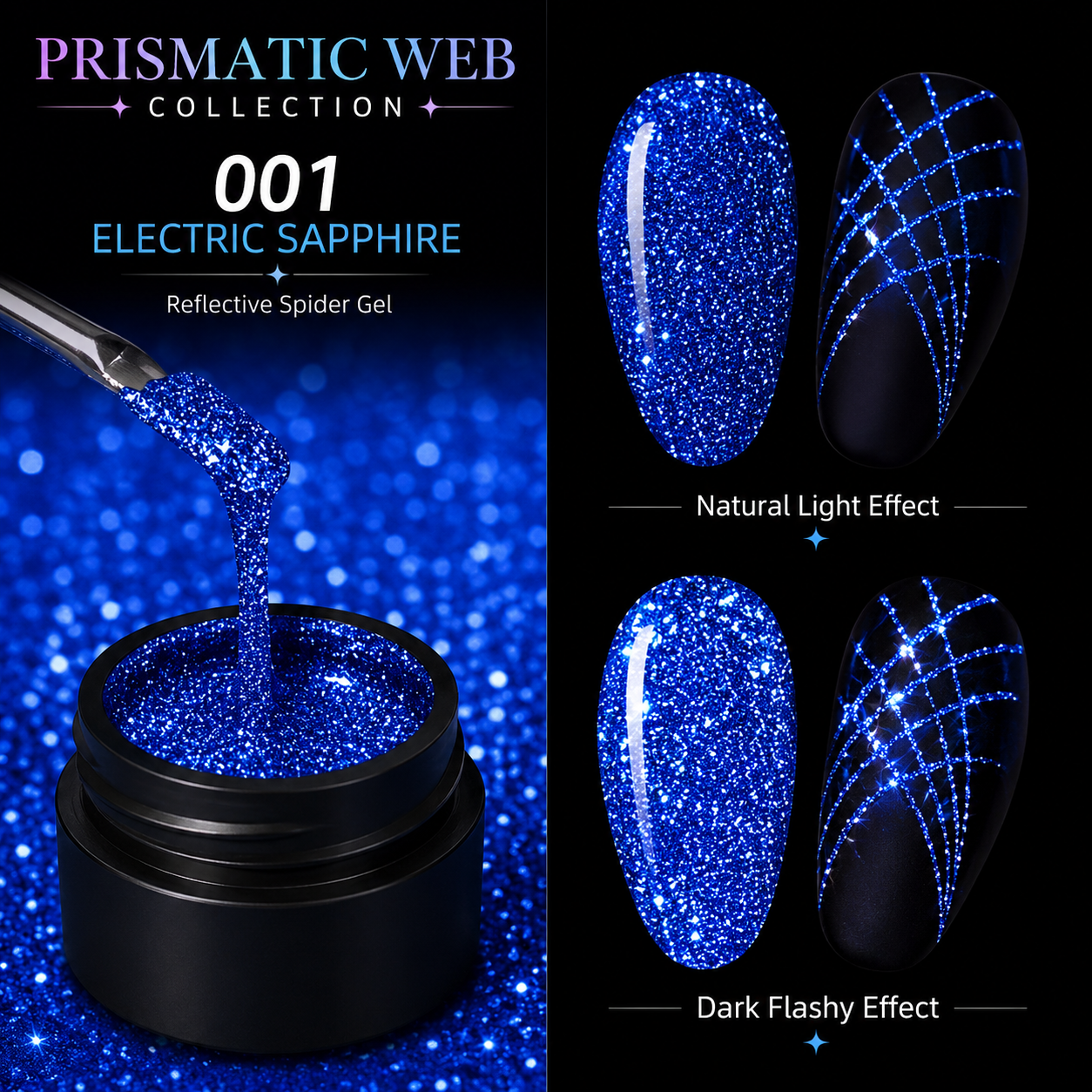 Prismatic Web Collection | Reflective Spider Gel
