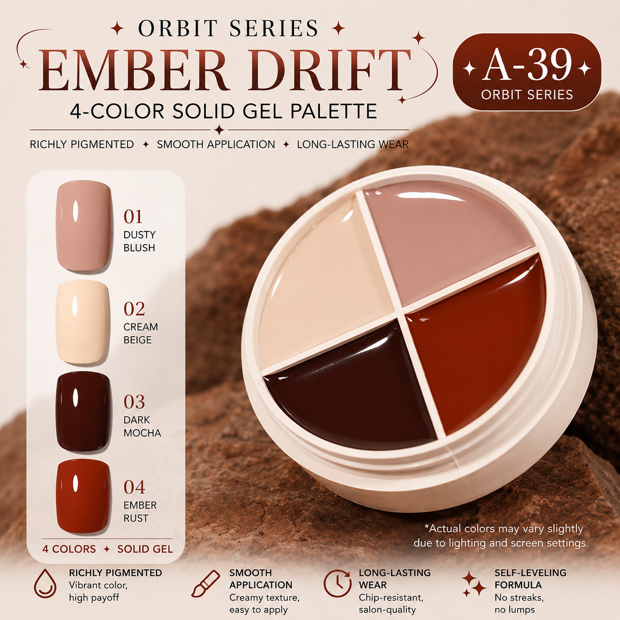 🪐✨ Orbit Series | 4-Color Gel Paint Palette ✨🪐