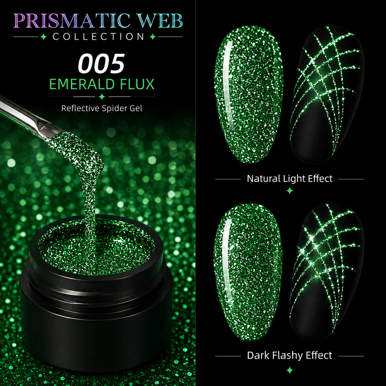 Prismatic Web Collection | Reflective Spider Gel
