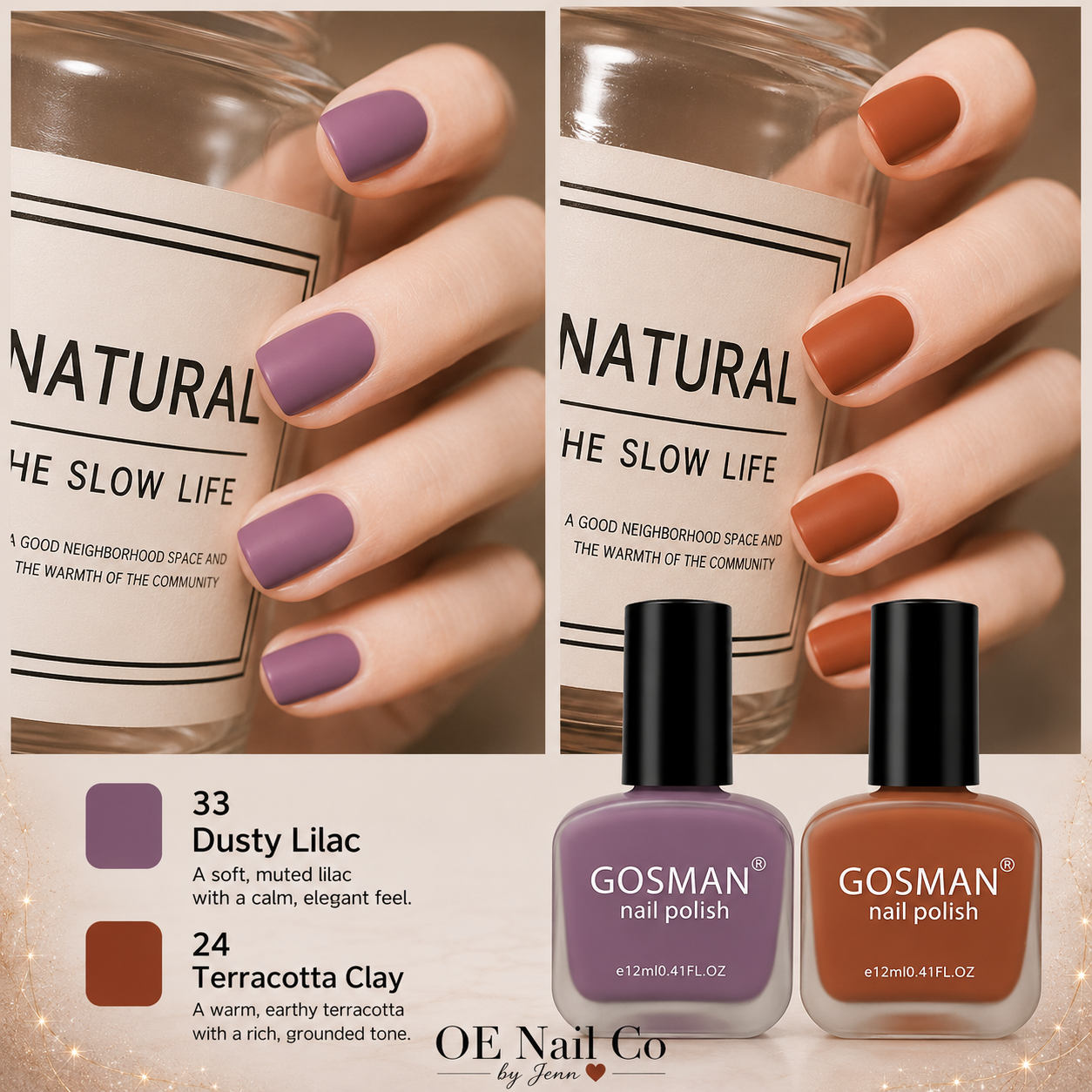 Matte Nail Polish Duo Set | 22 Color Combinations with Primer & Matte Top Coat