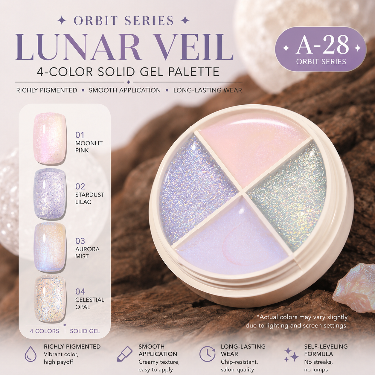 🪐✨ Orbit Series | 4-Color Gel Paint Palette ✨🪐